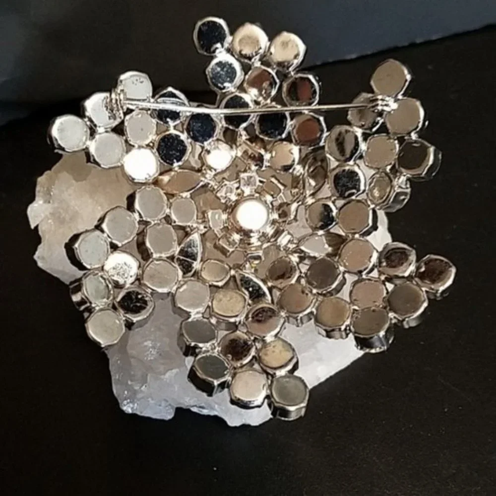 Huge Vintage Rhinestone Pinwheel Brooch